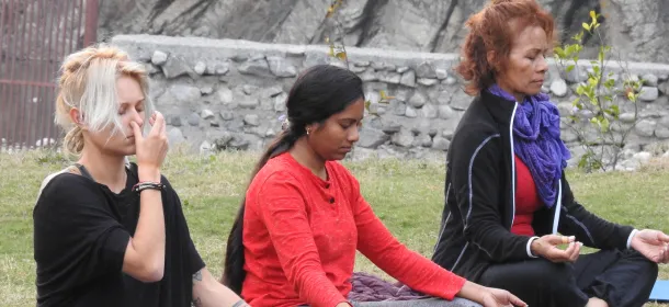 A small, focused group of students receiving personalized attention.